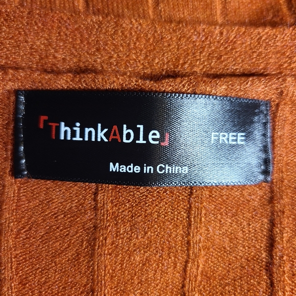 NWT Thinkable Red Orange Open Front Long Cardigan - Picture 8 of 8